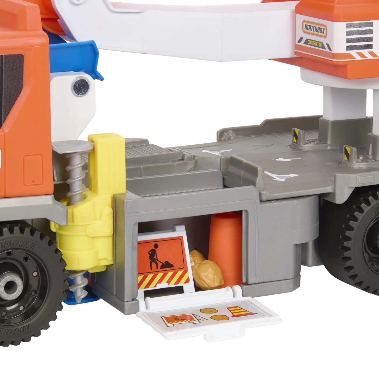 Matchbox bouwvrachtwagen met boorstation