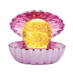 Parelschelp 14 cm glitter roze, parel 7cm, BO/US party time
