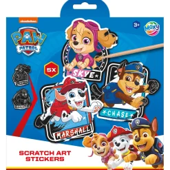 Paw Patrol scratch stickers met pen 5 delig
