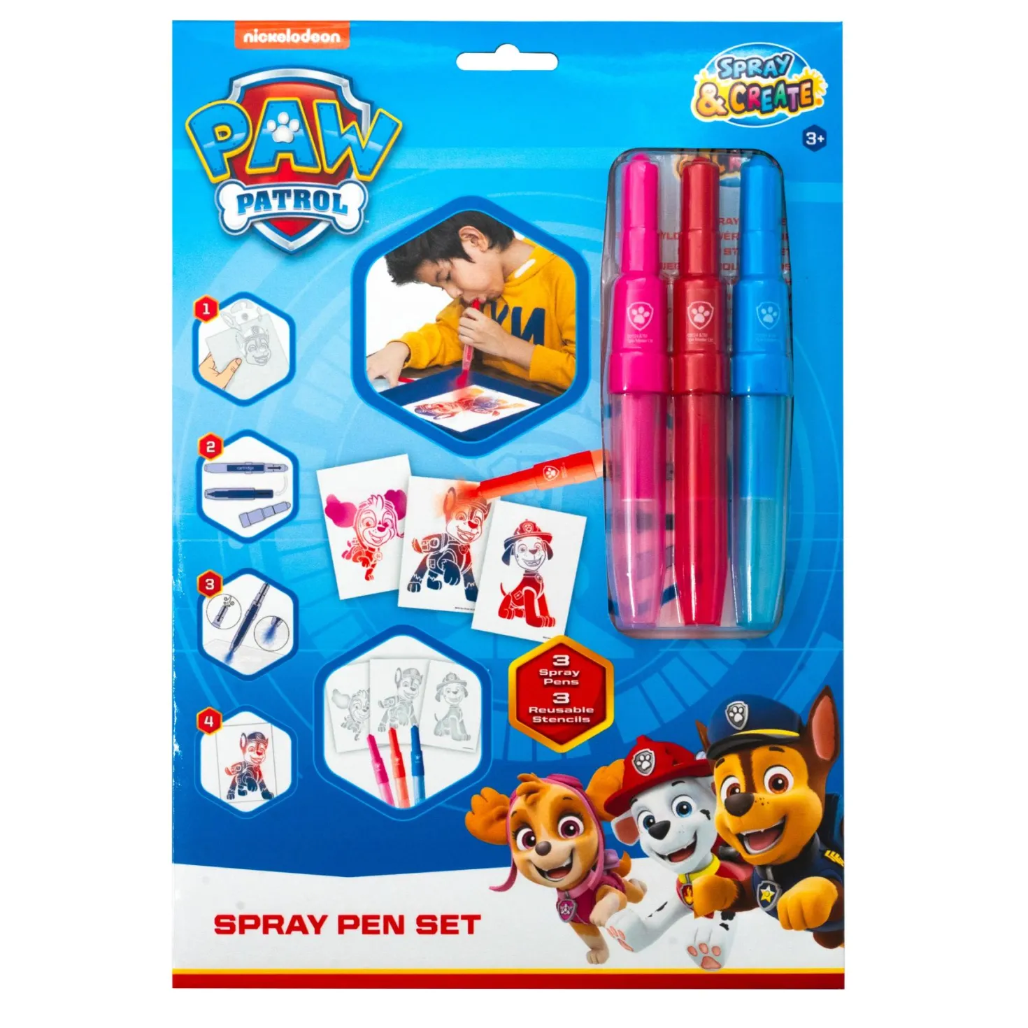 Paw Patrol Spray Pen Set In A4 Enveloppe