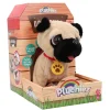 Pluchiez blaffende franse bulldog frankie met uitlaten