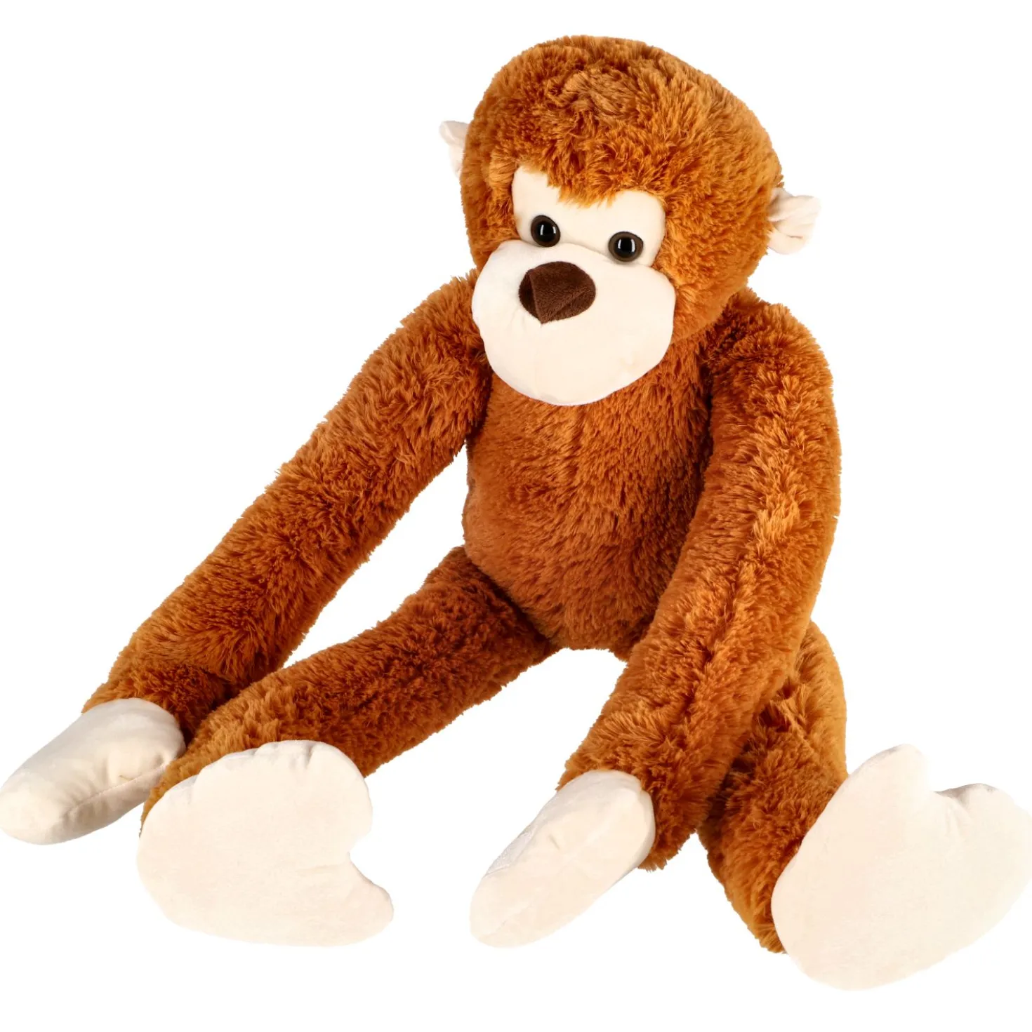 Pluchiez pluche aap met lange armen 80 cm bruin