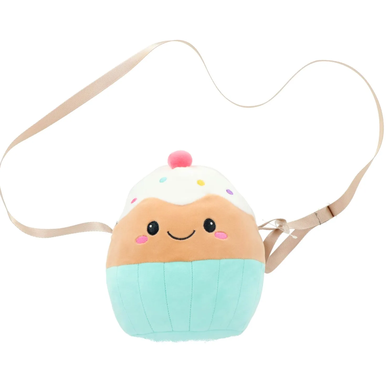 Pluchiez pluche handtasje assorti regenboog / cupcake