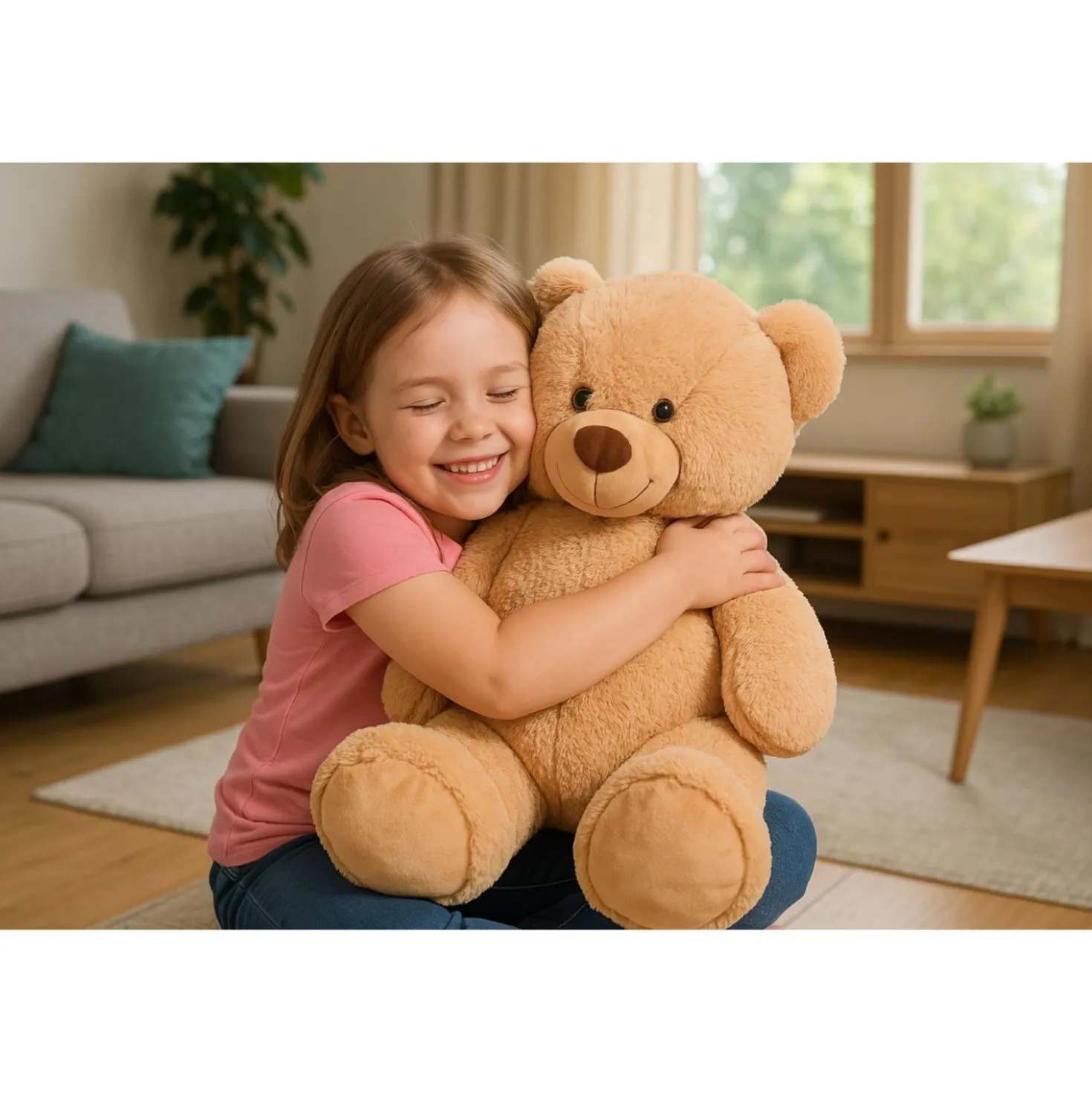 Pluchiez pluche knuffelbeer zittend 100 cm