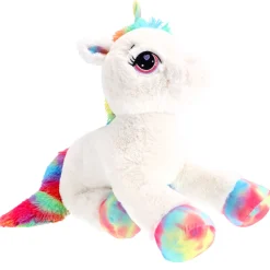 Pluchiez pluche Unicorn wit liggend 80 cm