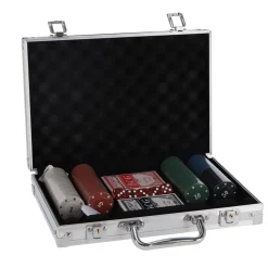 Pokerset in koffer 200 delig met 2 decks speelkaarten en fiches