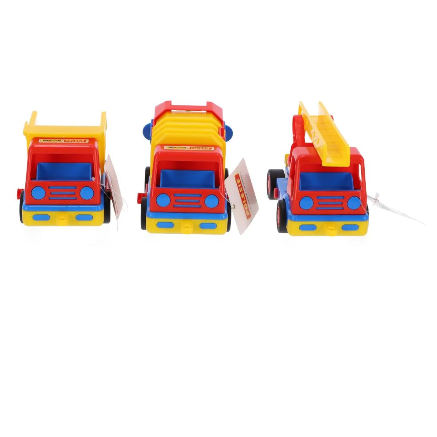 Polesie Kiepwagen/Kraanwagen/Vuilniswagen 19 cm