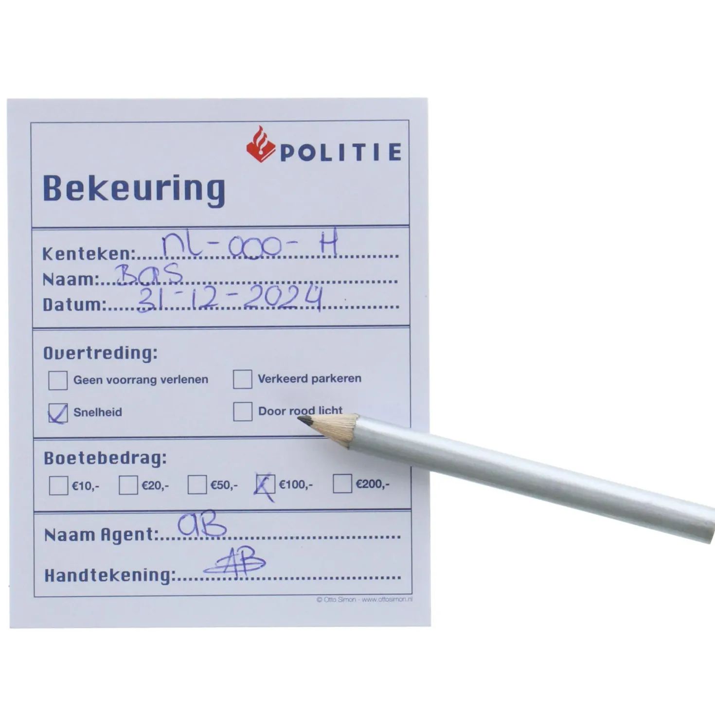 Politie Bonnenboekje
