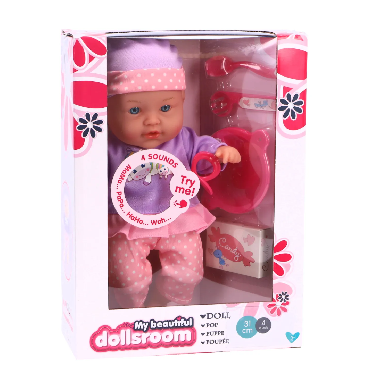 Pop 31 Cm 4 Geluiden + 5 Accessoires My Beautiful Dollsroom