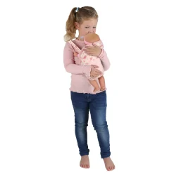 Poppendraagzak roze bloem