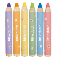 Potloden kort dik Little Dutch Rosa 6 stuks