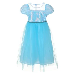 Prinsessenjurk blauw 122-128