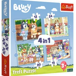 Puzzel 4 in 1 Bluey 12+15+20+24 stukjes