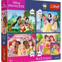 Puzzel 4 in 1 Disney Princess 4x88