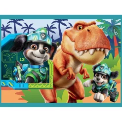 Puzzel 4 in 1 Paw Patrol de Dino film 12-15-20-24 stuks