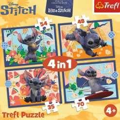 Puzzel 4 in 1 Stitch 35+48+54+70 stukjes