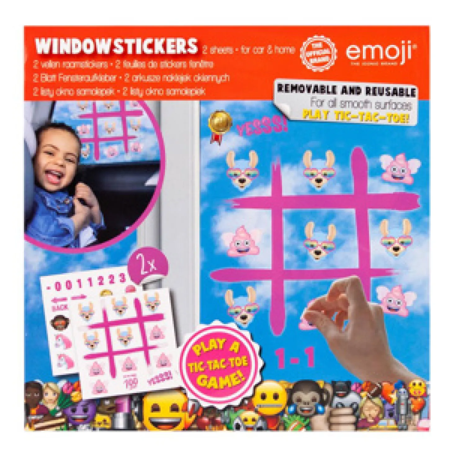 Raamstickers Emoij Assorti