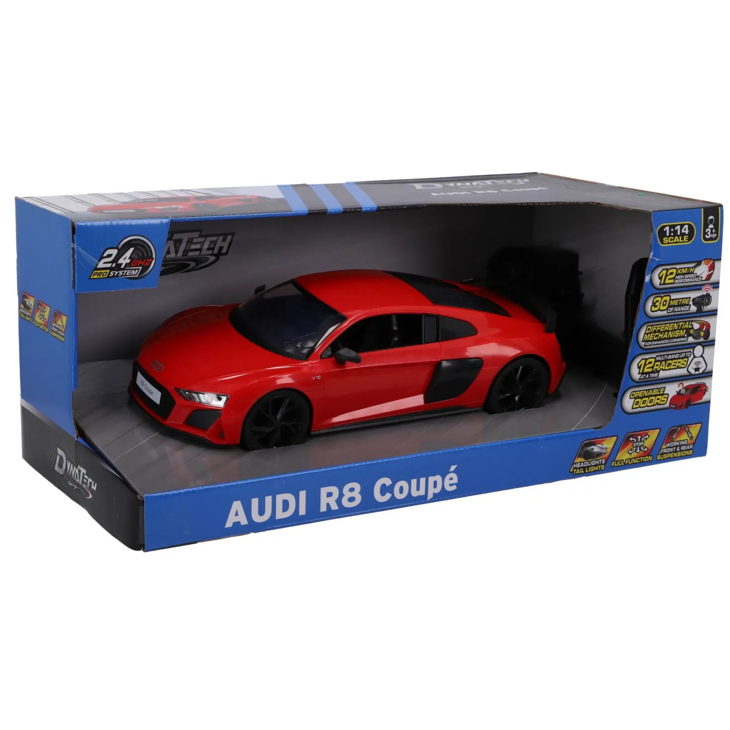 Radiografisch bestuurbare auto audi 1:14 2.4g r8 coupé rood