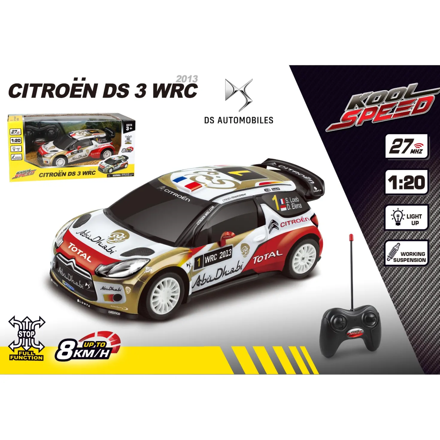 Radiografisch bestuurbare auto citroen 1:20 ds 3 wrc
