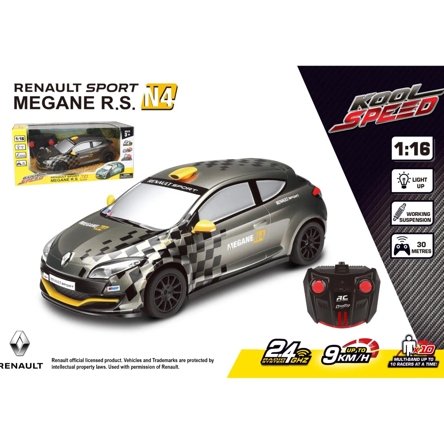 Radiografisch bestuurbare auto renault 1:16 2.4g mégane r.s. n4