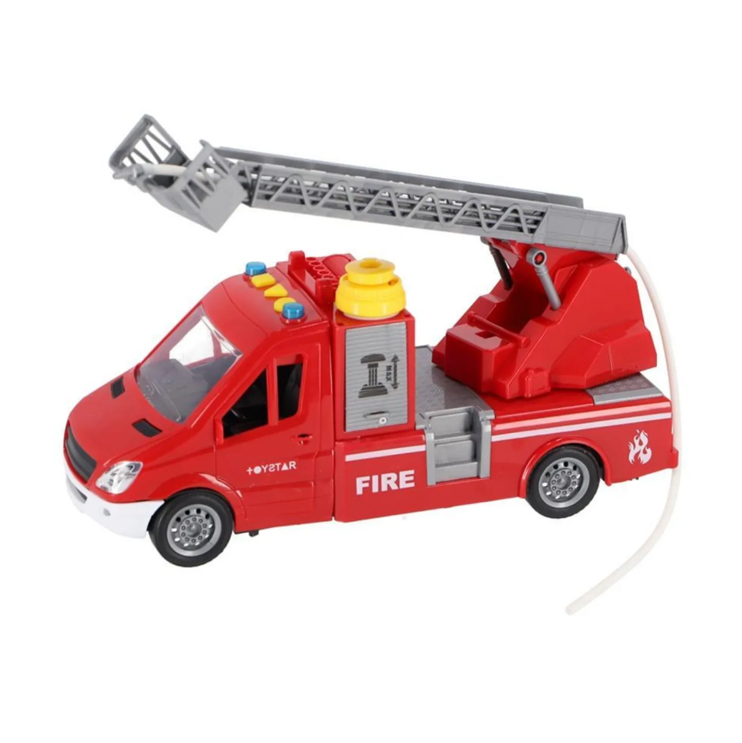 Rapid Wheels Brandweerwagen Met Ladder En Licht En Geluid En Frictie/Sproeifunctie