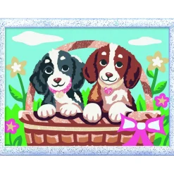 Ravensburger Creart schilderen op nummer honden in mandje