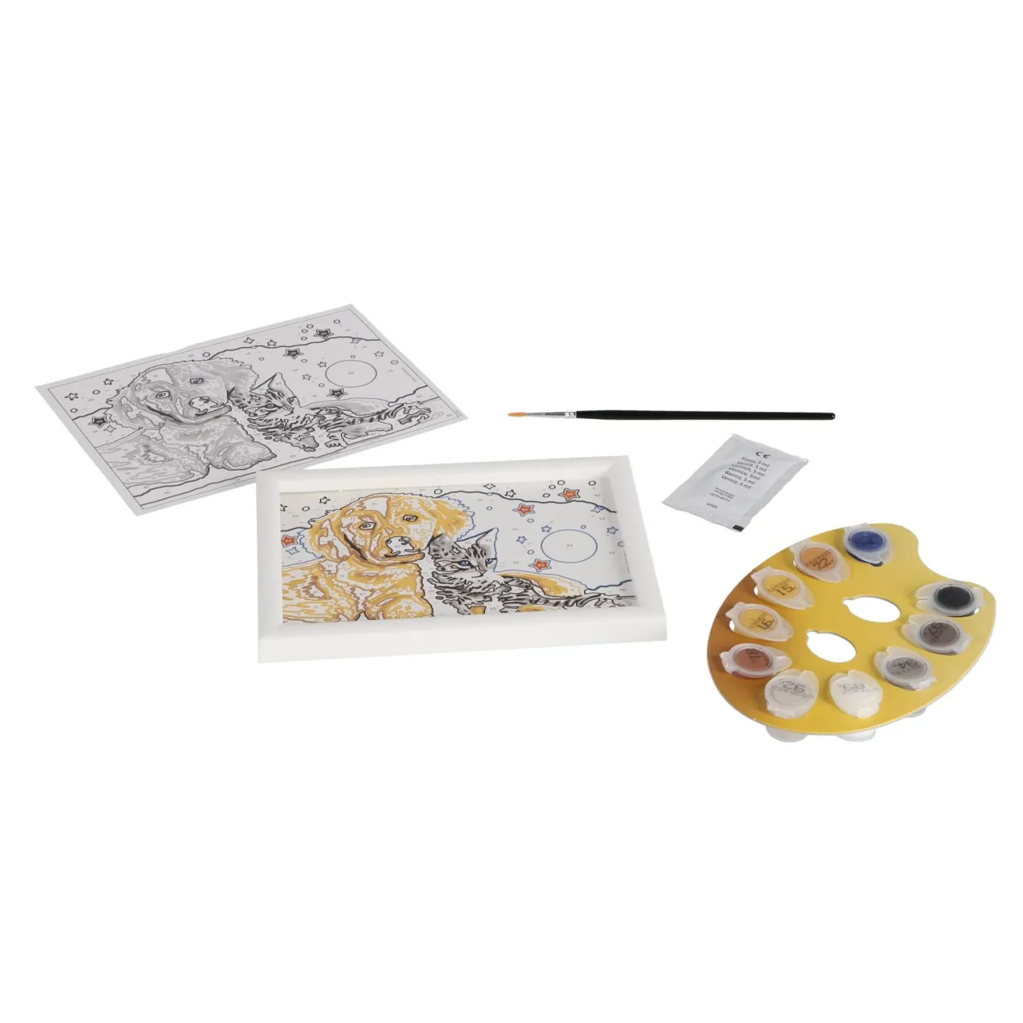 Ravensburger Creart Schilderen op nummer hond en poes glitter
