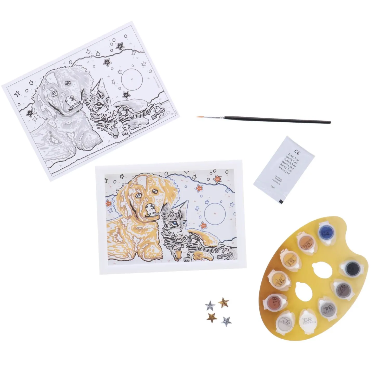 Ravensburger Creart Schilderen op nummer hond en poes glitter