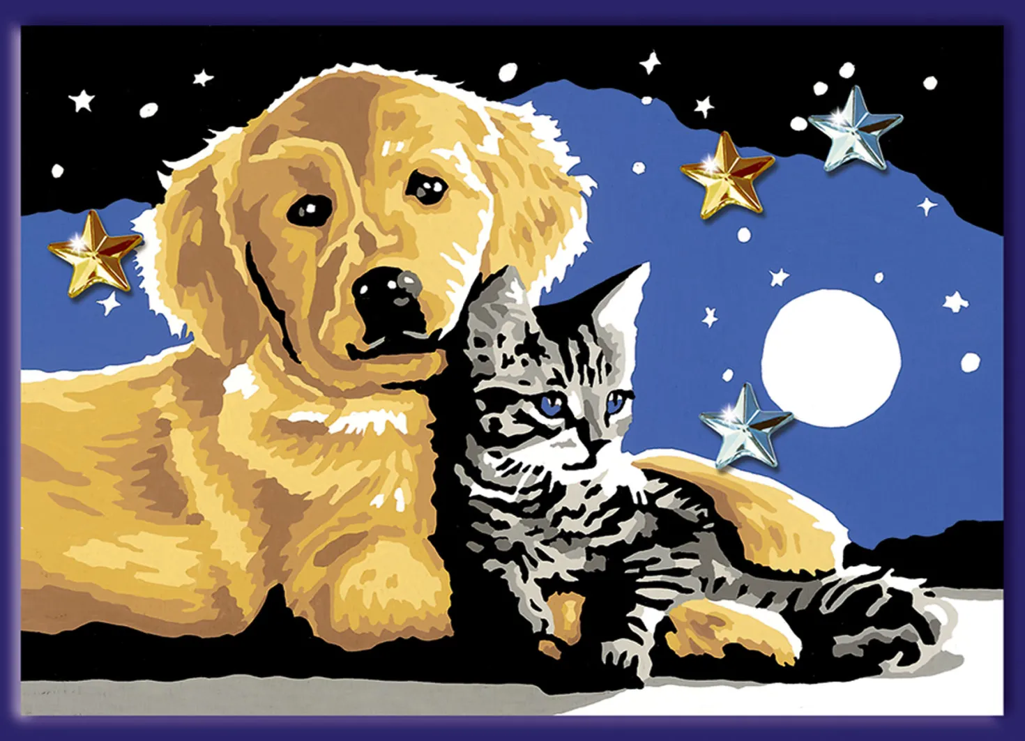 Ravensburger Creart Schilderen op nummer hond en poes glitter