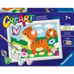 Ravensburger Creart schilderen op nummer kat met vlinder