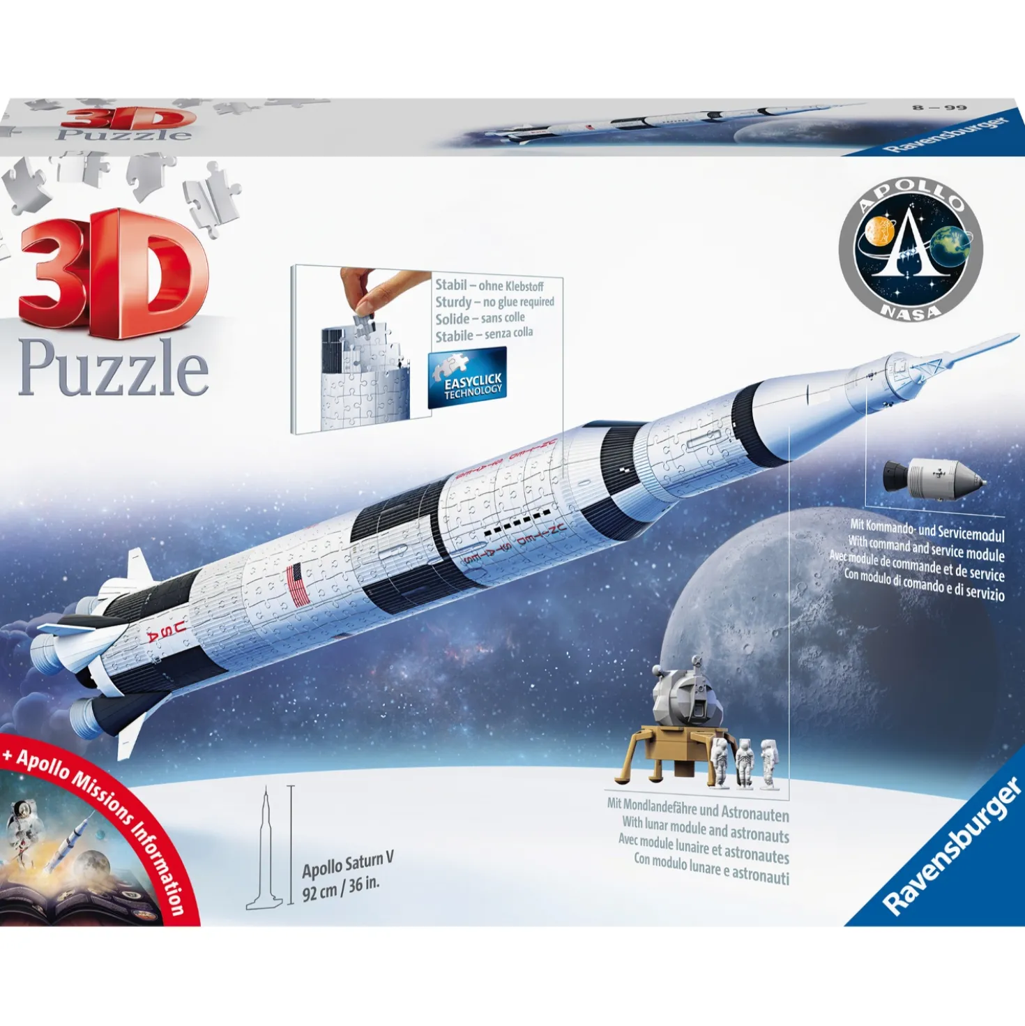 Ravensburger puzzel 3D Apollo Saturn V raket