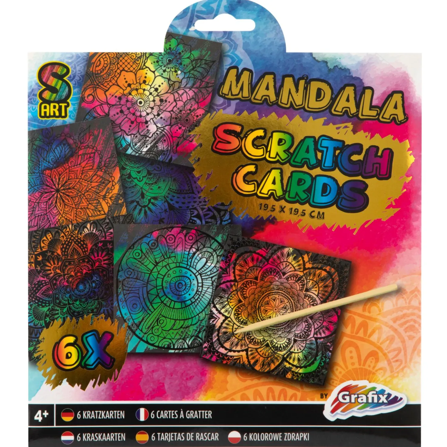 Scratch art met kleuren 7 delig 2 assorti