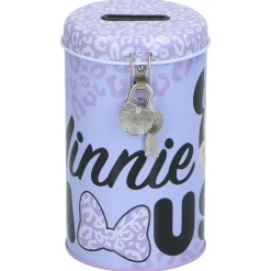Spaarpot licentie met slot 4 assorti Paw Patrol, Minnie Mouse, Spider-Man