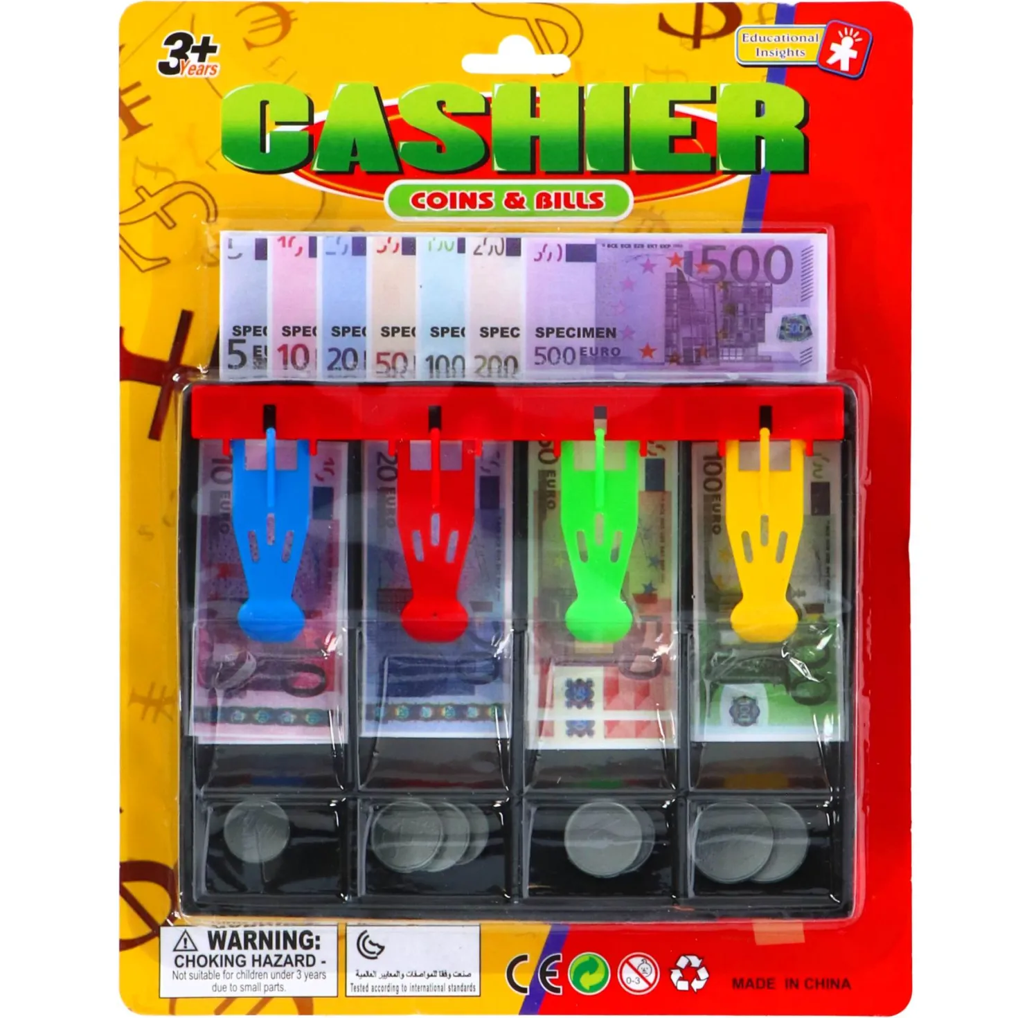 Speelgeld deluxe set munten & biljetten Euro's en Dollars assorti