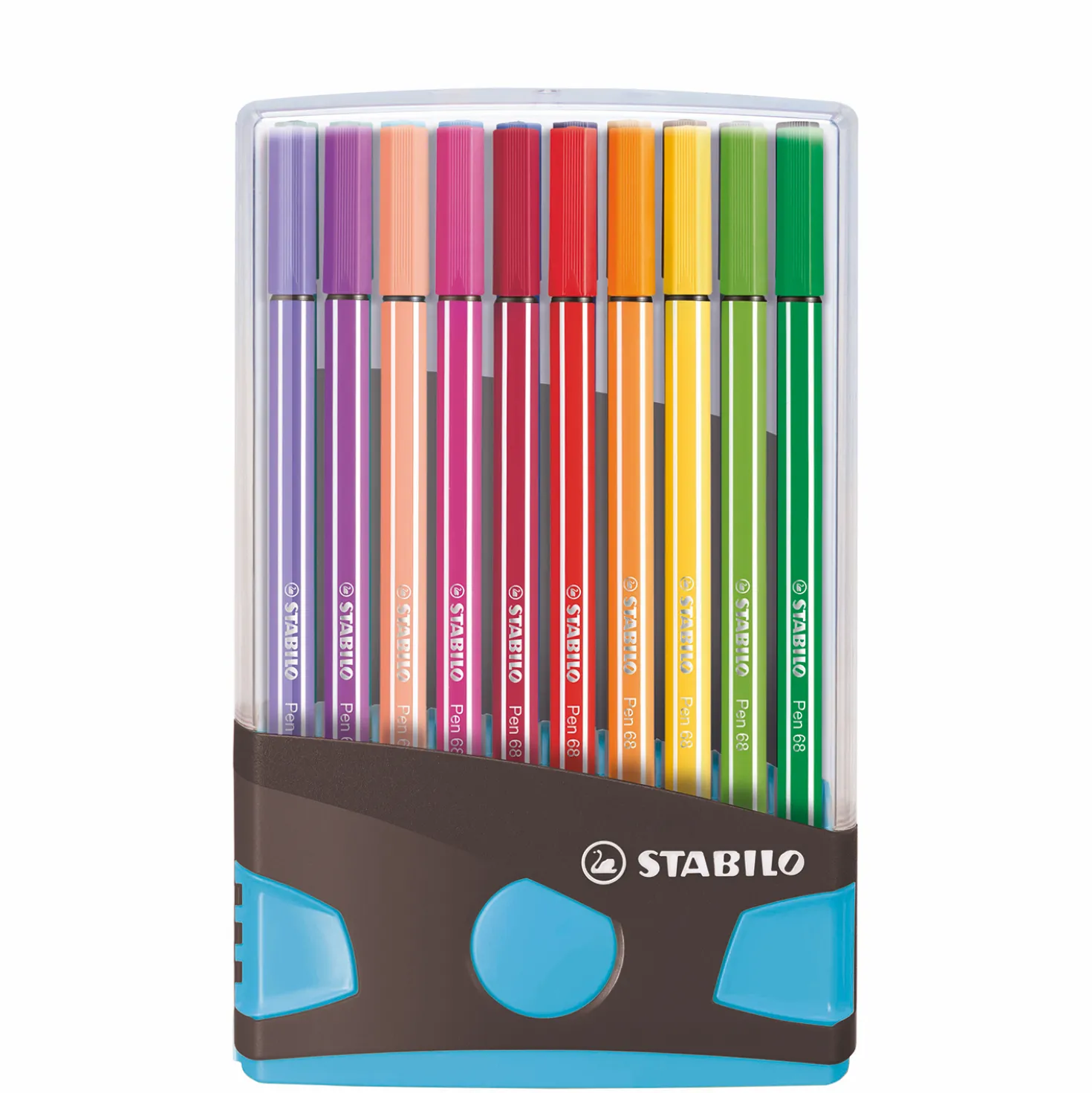 Stabilo Pen 68 Colorparade Antraciet/Lichtblauw 20 Kleuren