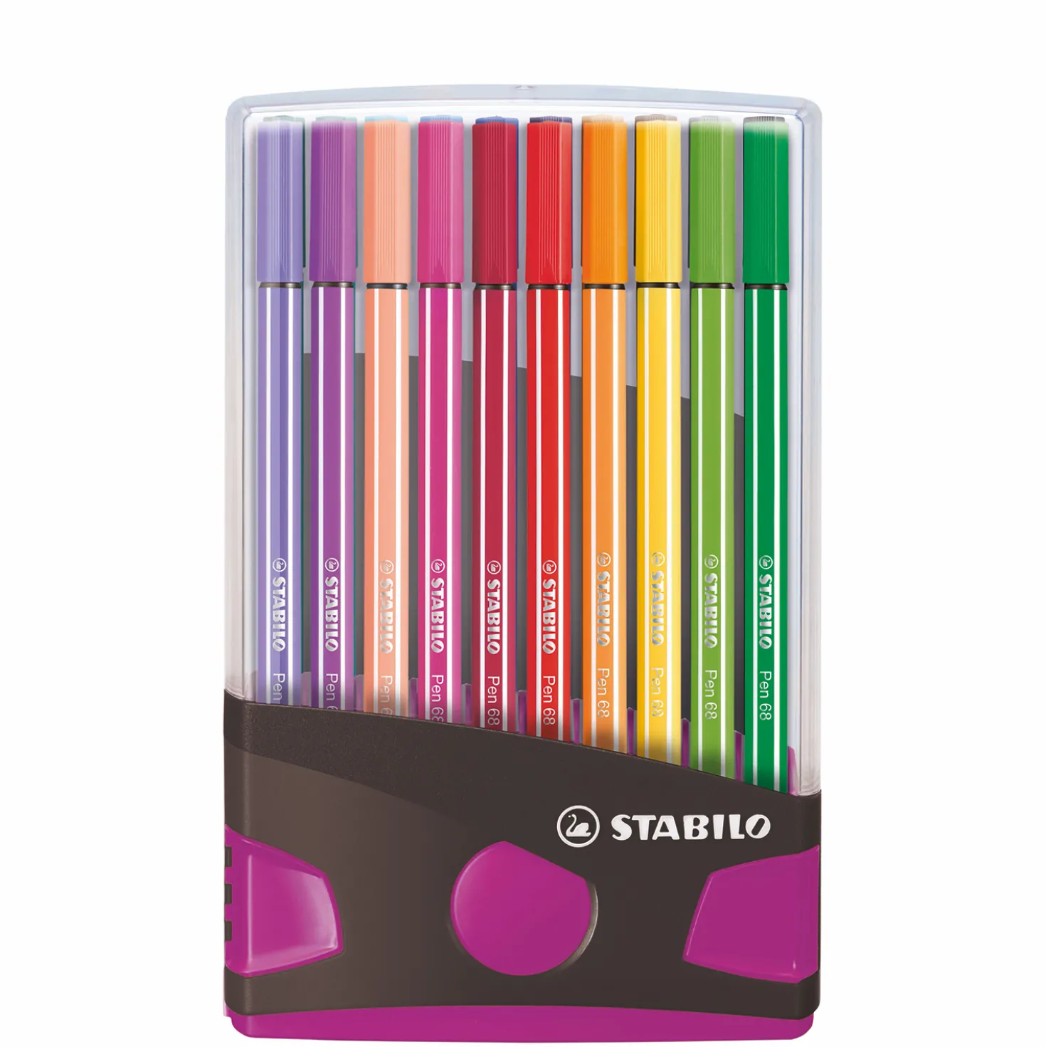 Stabilo Pen 68 Colorparade Antraciet/Roze 20 Kleuren