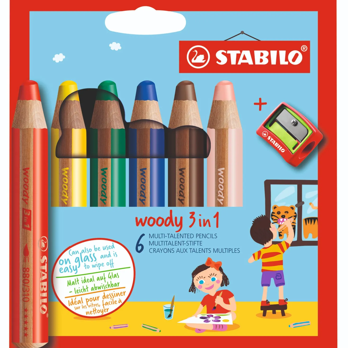 Stabilo woody 3 in 1 multi 6 stuks