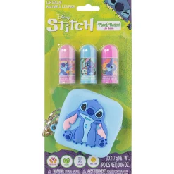 Stitch lipbalsem 3 stuks tasje en sleutelhanger