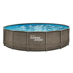 Summer Waves Zwembad Active Frame 457 X 106 cm Dark Double Rattan + filterpomp