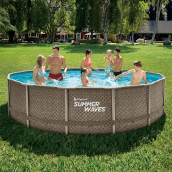 Summer Waves Zwembad Elite Frame 427 X 107 cm Dark Triple Basketweave+filterpomp