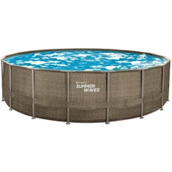 Summer Waves Zwembad Elite Frame 549 X 132 cm Dark Triple Basketweave + filterpomp