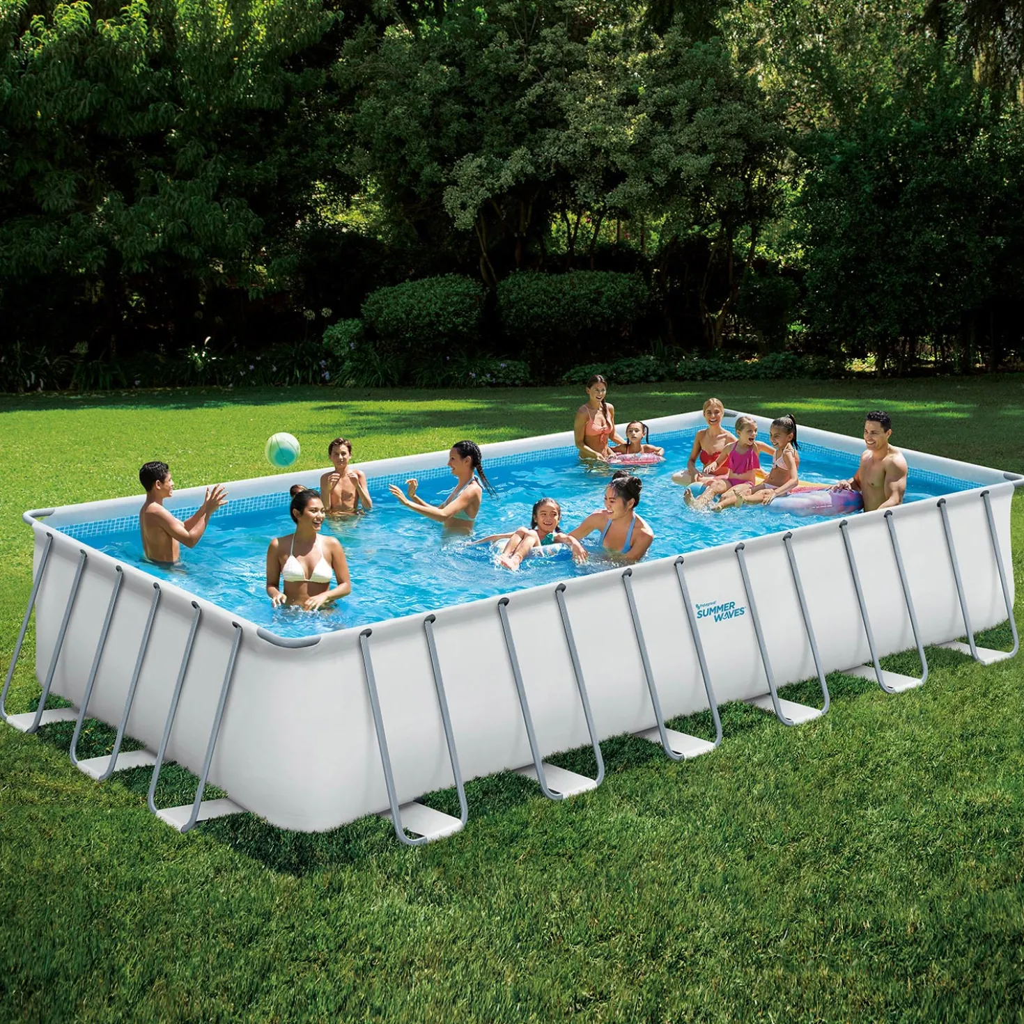 Summer Waves Zwembad Elite Rectangular Frame 732 X 366 X 132 cm + zandfilterpomp