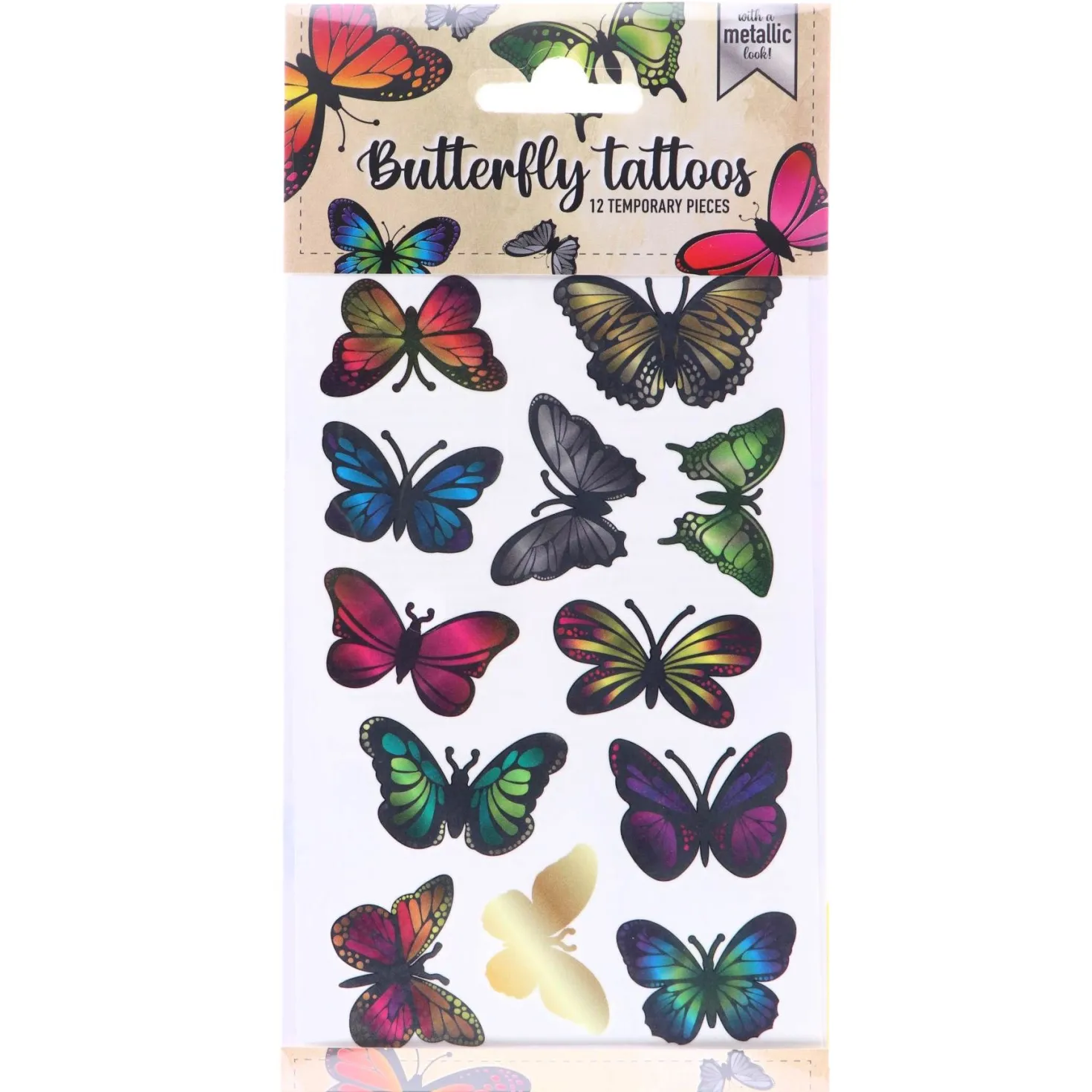 Tattoos vlinders metallic