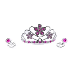 Tiara met oorbellen assorti