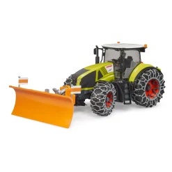 Tractor Claas Axion 950 met sneeuwkettingen en ploegblad