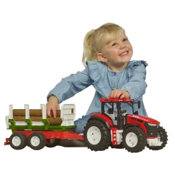 Tractor Roadmax Met Achteraanhanger En 3 Boomstammen