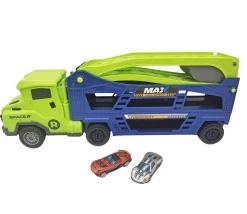 Truck met lanceerbaan en 2 auto's 70x10x2 assorti