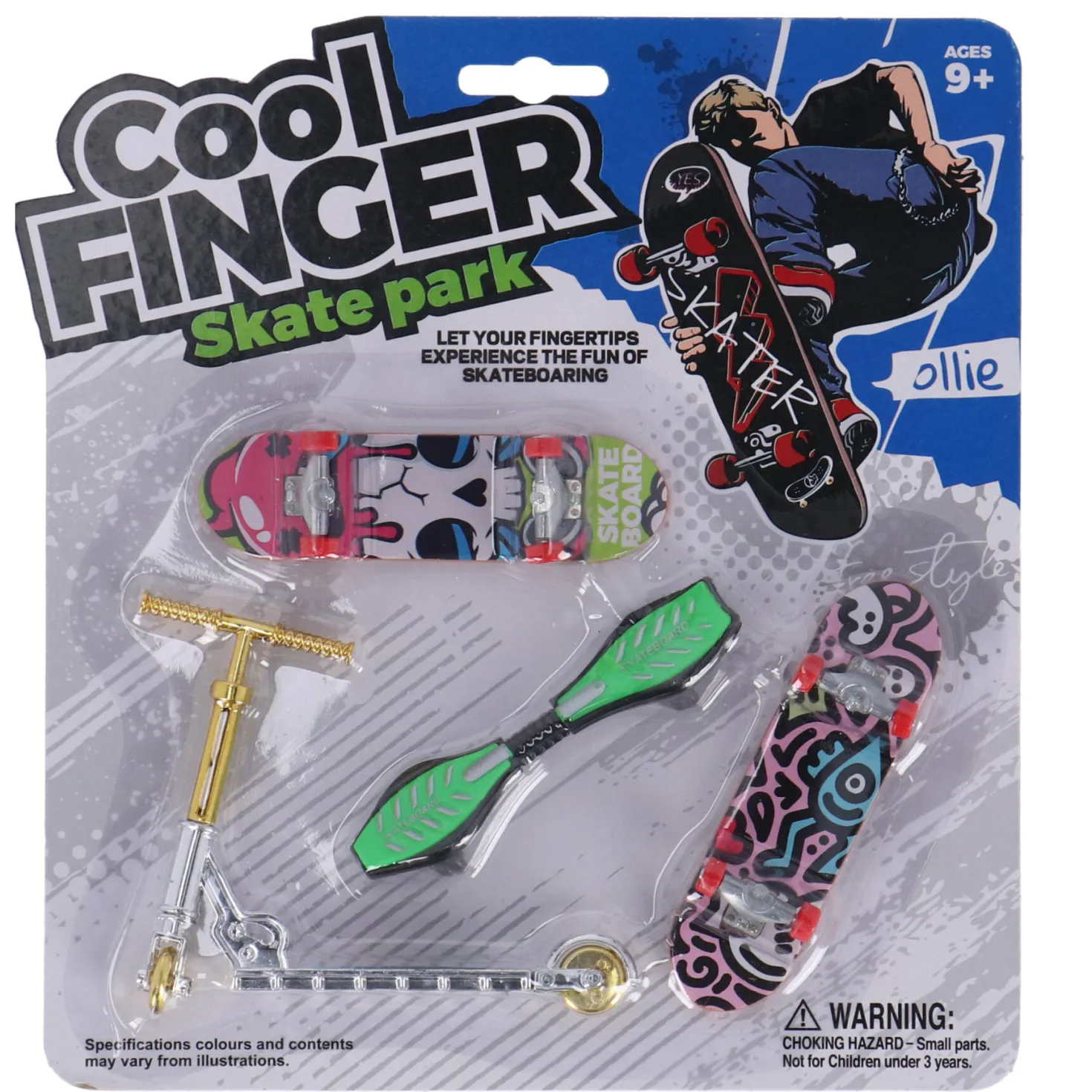 Vingerskateboard met step assorti
