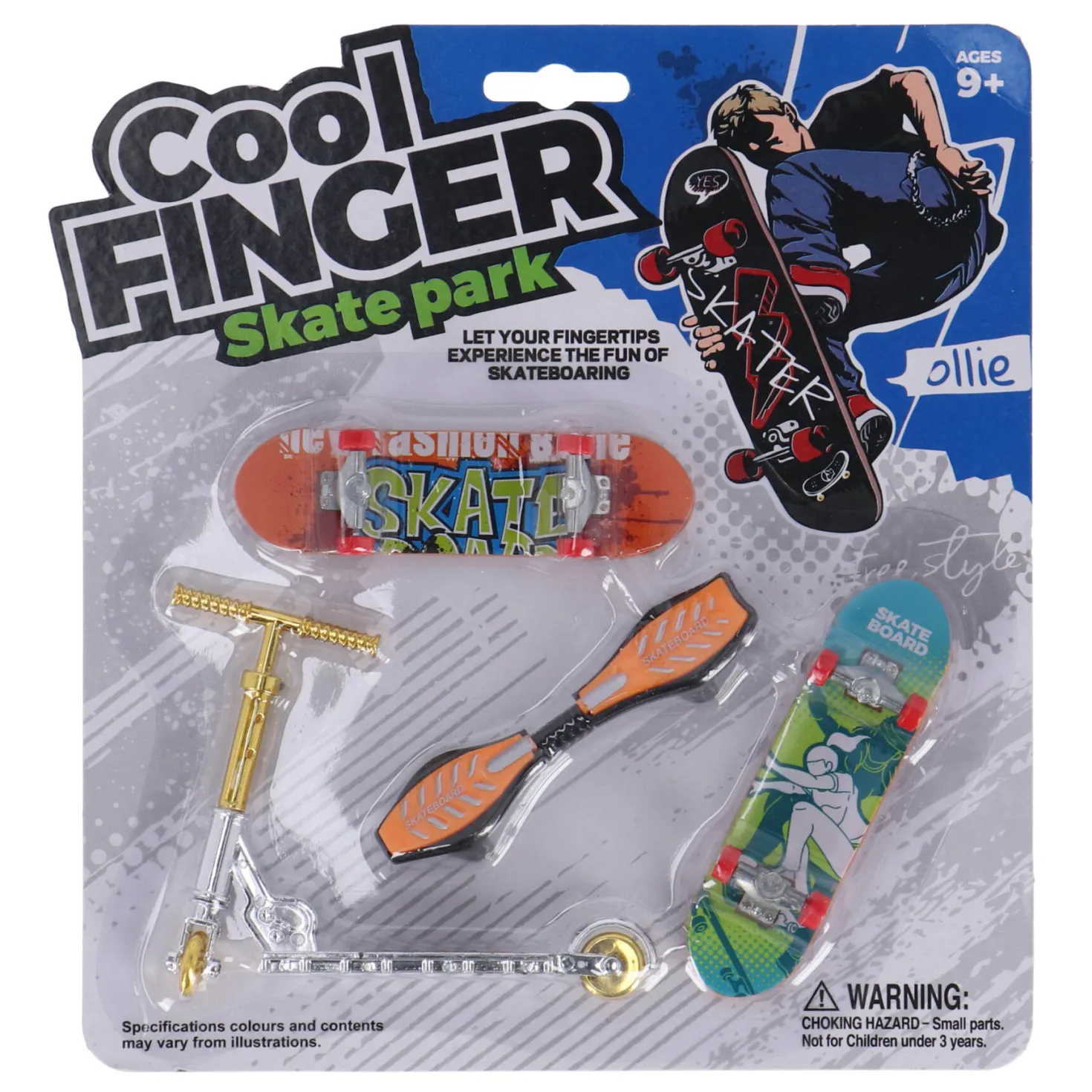 Vingerskateboard met step assorti