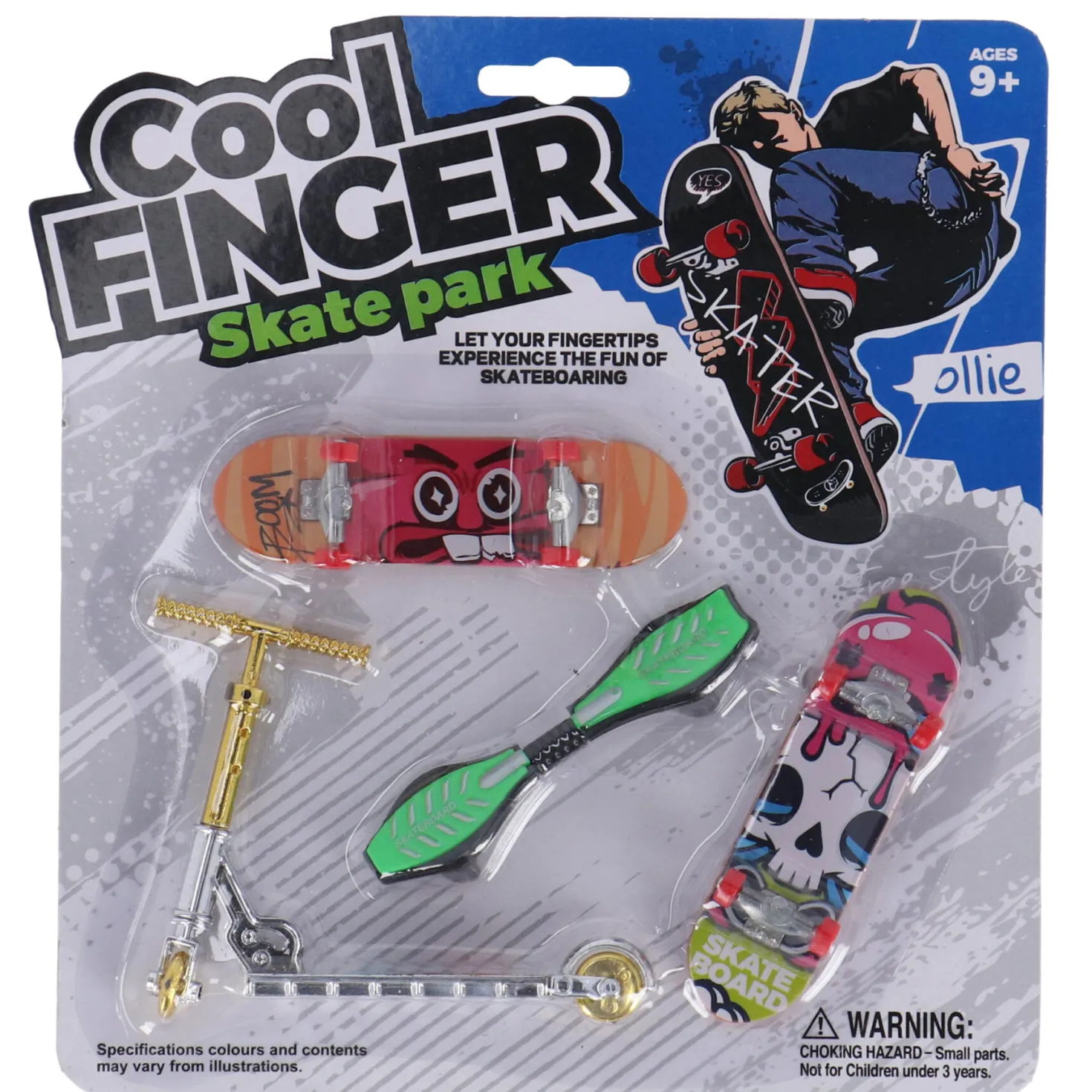 Vingerskateboard met step assorti